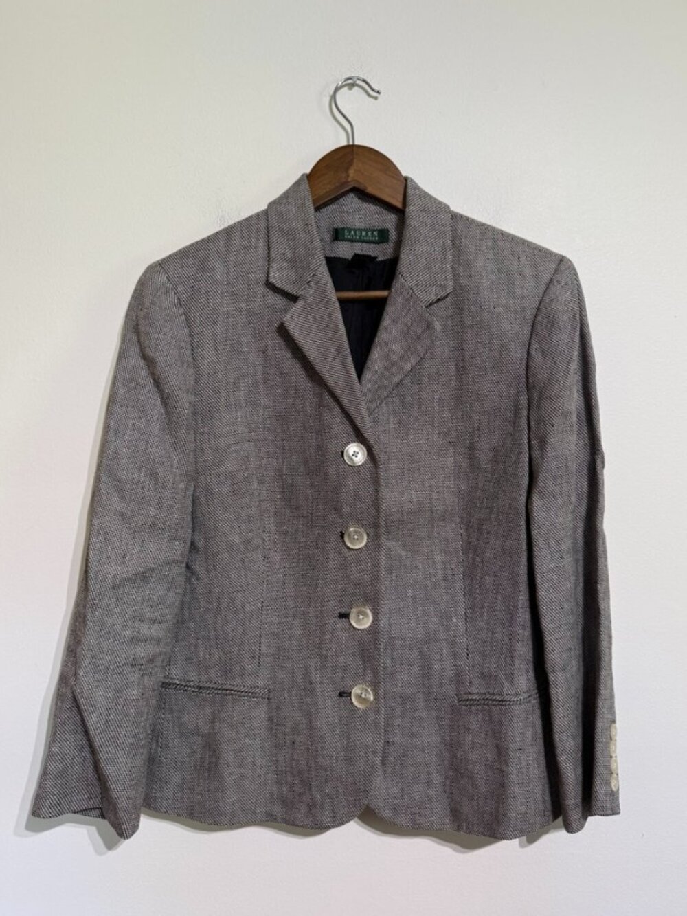 Lauren Ralph Lauren Linen Tweet Blazer, Size 12